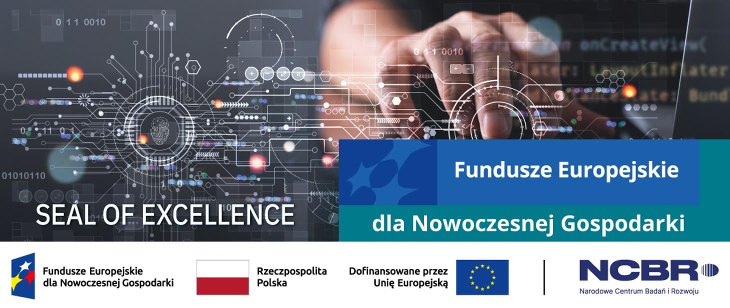 Baner konkursu Seal of Excellence z ciągiem logotypów